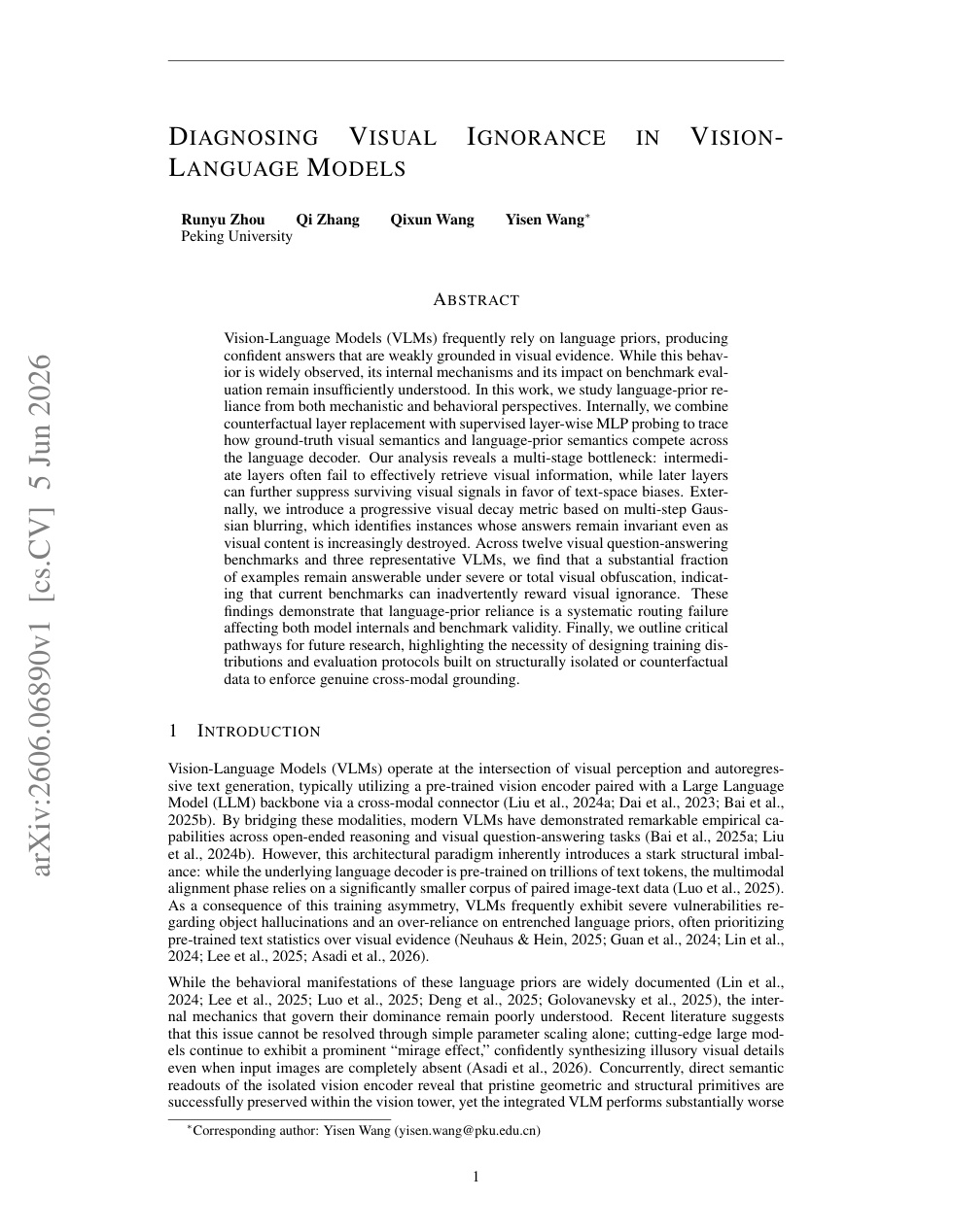 Diagnosing Visual Ignorance in Vision-Language figure