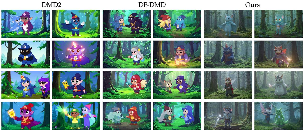 Figureure 10 · : Diversity visualization across 8 random seeds for the same prompt